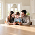 Family enjoying a kids Bible story together